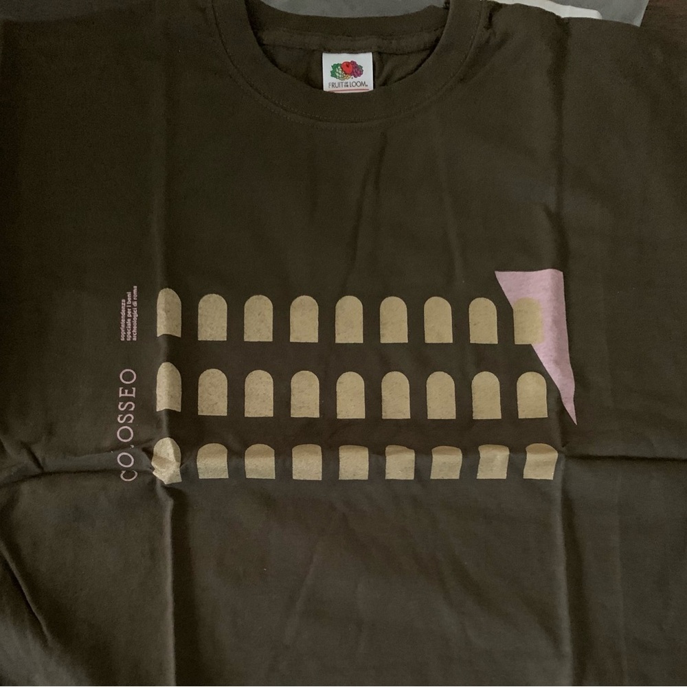 Fruit of the Loom Rome Italy Roma Colosseo Italian T-Shirt Brown Unisex L. NWT - Picture 5 of 9
